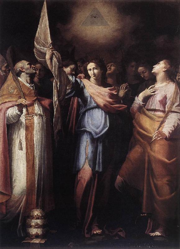 CAVAROZZI, Bartolomeo St Ursula and Her Companions with Pope Ciriacus and St Catherine of Alexandria g Germany oil painting art